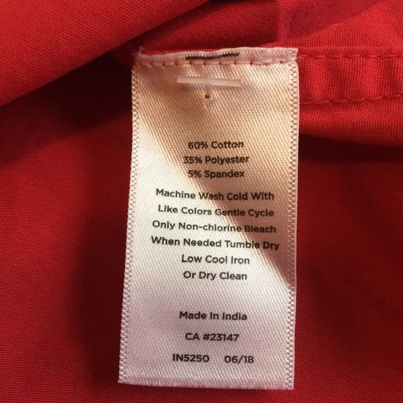 Talbots Petite Longsleeve Red Tunic Blouse - Picture 10 of 12